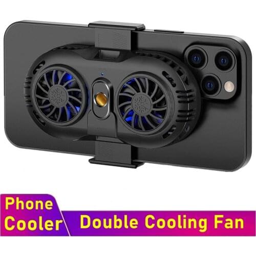 Tongdaytech Mobile Phone Cooler Radiator Double Cooling Fan Portable Cellphone Game Cooler for Iphone Samsung Xiaomi Accessories