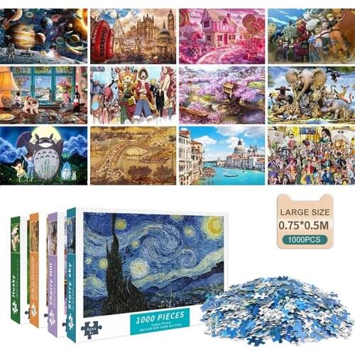 Kids Puzzle Games Adults 1000 Pieces Puzzles Children Educational Toy Papier Assembleren Foto Landschap Comics Decompressing DIY