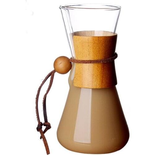 Portable 400 / 800ml Heat-resistant Glass Coffee Pot with Heat Insulated Sleeve Server Tool Coffee Maker Pot Office Mug Tea