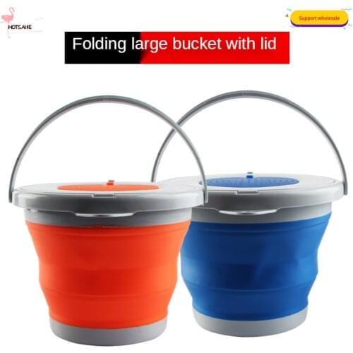 High Quality 5L Collapsible Bucket Portable Folding Bucket Container Snap 2 Color Fishing Accessories Outdoor Fishing Tackle