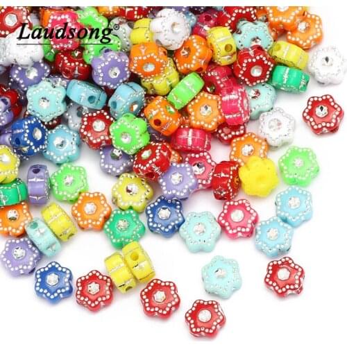 Mixed Colored 7x4mm Hexagon Shape Acrylic Beads Loose Spacer Beads For Jewelry Making DIY Handmade Earrings Necklace Accessories