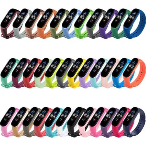 Strap For Xiaomi Mi Band 6 TPU Wristband Bracelet Replacement Strap For Mi Band 6 Solid Color Sport Strap 35 Colors Wrist Strap