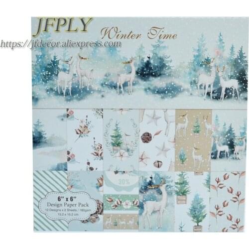 Merry Christmas Series Scrapbooking Paper Pack Craft Paper Art Card Card Making 6"x 6" 24 Sheets /pack