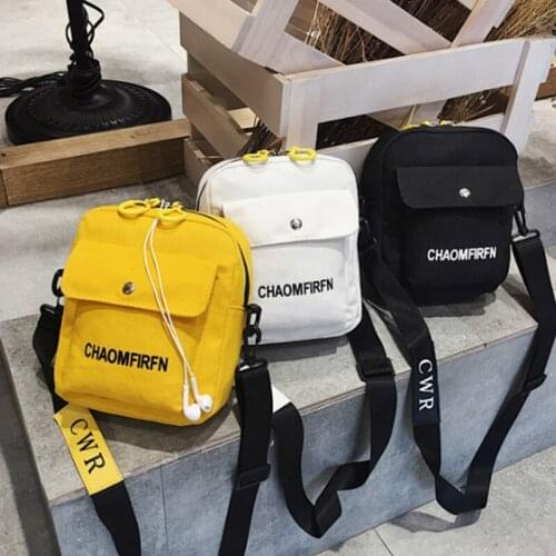 Crossbody Bags for Women 2020 Korean Canvas Mini Earphone Hole Shoulder Crossbody Bag Mobile Phone Bag Wallet