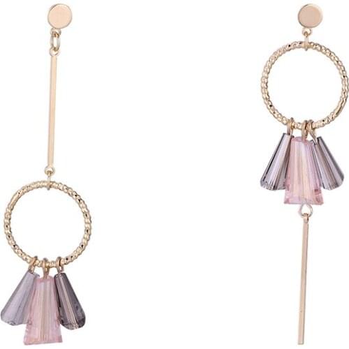 TONGKWOK Bohemia Exaggeration Dangle Earrings For Women Silk Thread Tassel Metal Long Chandelier Earrings #136259