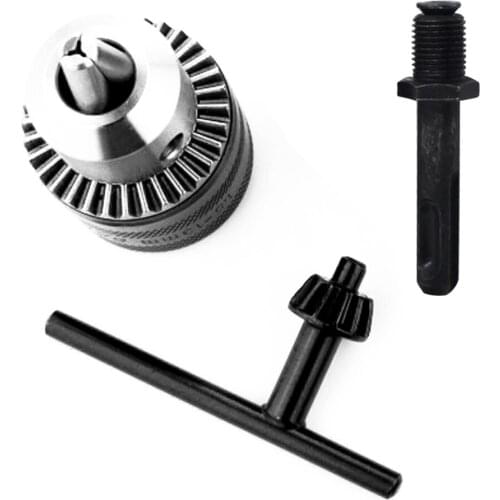 13mm Keyed Drill Chuck Capacity Tapered Bore Drill Chuck Woodworking Precision Clamp Tool Hammer Rotary Nut Tool with Key tools