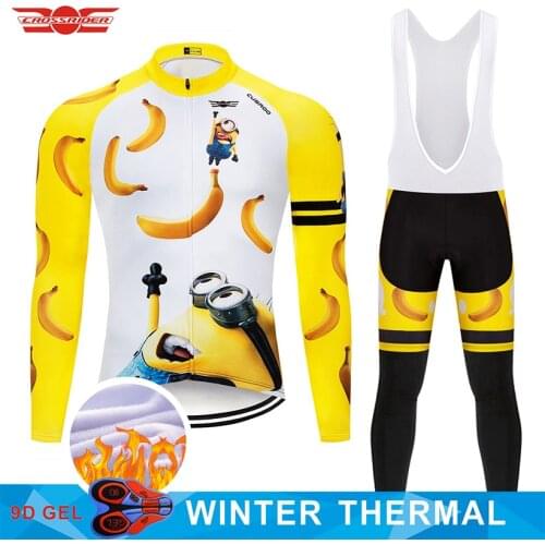 2021 Winter Cycling Jersey Set MTB Funny Bike Clothing Men Ropa Ciclismo Thermal Fleece Bicycle Clothes Long Cycling Wear