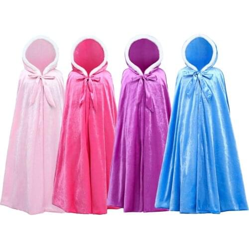 Girls Winter Cape Skirt Kids Elsa Cape Snow Queen Warm Winter Clothing Girls Birthday Party Masquerade Fantasy Dresses Warm Cape