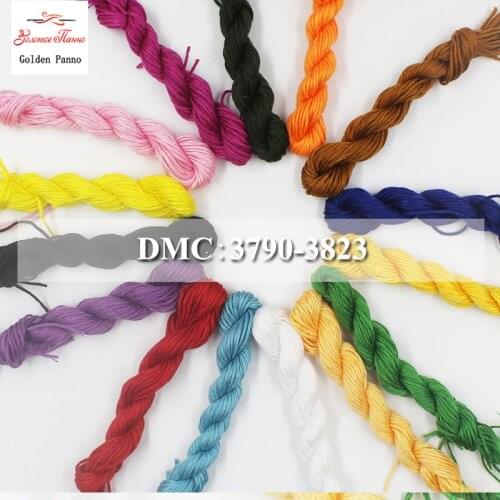 Golden Panno,Multcolor DMC3790-3823 10Pcs/lot 1.2m Length Thread Cross Stitch Cotton Sewing Skeins Embroidery Thread Floss Kits