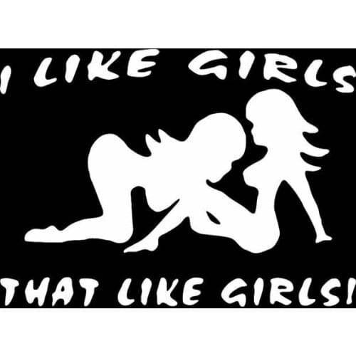 15.2*11CM I Like Girls That Like Girls Car Sticker Black/Silver Vinyl Zero Defect Decal Fashion Design C20-0523