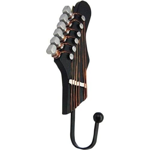 3pcs Fashion Guitar Shaped Decorative Robe Hooks Rack Clothes Keys Hangers Metal Resin Hooks Wall Mounted Cloakroom Decoration