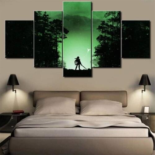 No Framed Canvas 5Pcs Zelda Breath of the Wild Game Wall Art Posters Pictures Paintings Home Decor for Living Room Decoration