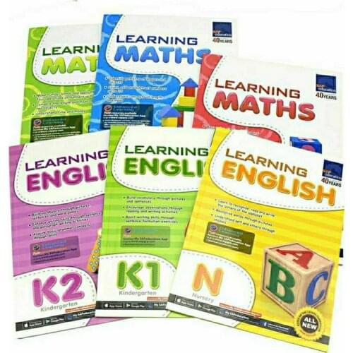 6 Books/set of Singapore Sap1-6 Years N K1 K2 Workbook Learning English Problem Textbook Enlightenment Education