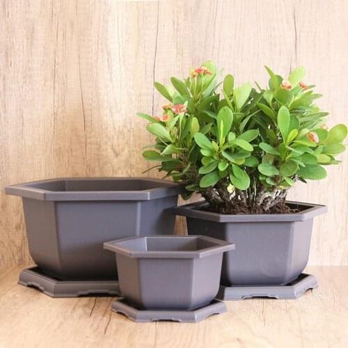 Large Plastic Flower Plant Square Pots Indoor Outdoor Pot Garden Container Patio Balcony Flowerpot Tray With Grid Drain Holes