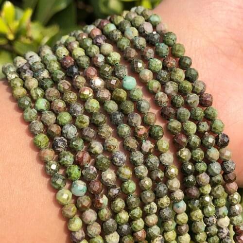 Natural Faceted Dragon Bloodstone Jaspers Beads Loose Round Spacer Beads for Jewelry Making DIY Bracelet Accessories 2 3 4mm