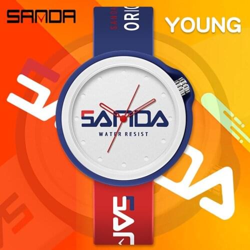 SANDA Men Women Watches Fashion Quartz Watch Silicone Strap Waterproof Wristwatches Simple Design Watch 2021 New Style Clock