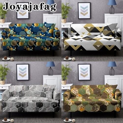 Geometric Dust Proof Sofa Cover For Living Room 1/2/3/4 Seater Universal Size Elastic Slipcover Case Pillowcases Available