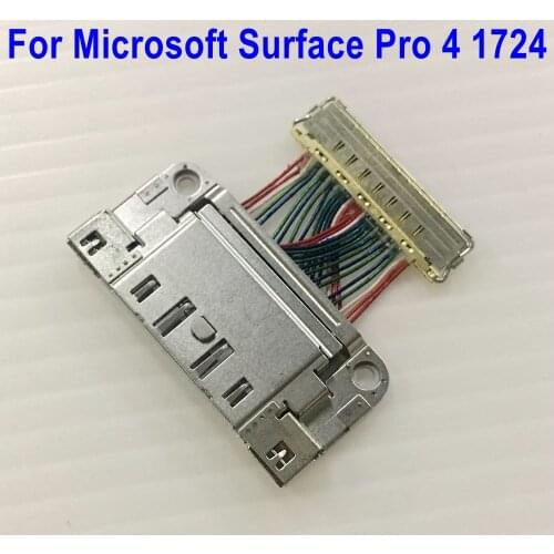 For Microsoft Surface Pro 4 1724 Dock Port Charging DC Jack Charge Connector Flex Cable Replacement