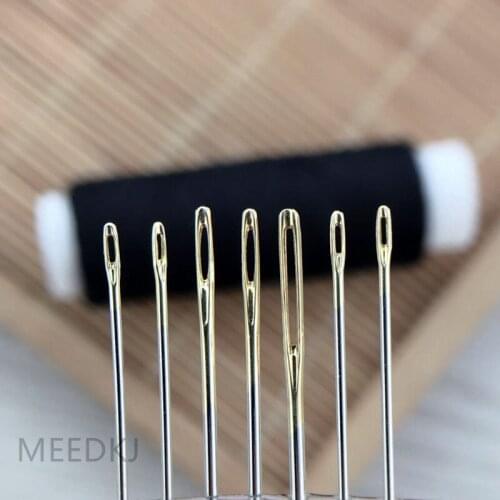 30Pcs/Set 3colors Leather Hand Sewing Needles Gold Eye Needle Embroidery Tapestry Home Wool DIY Sewing Accessories Disc Mounted