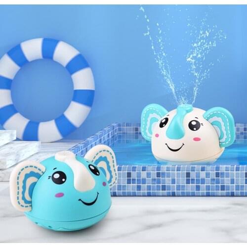 Bathing Toy Cartoon Elephant Automatic Induction Plastic Infant Bath Sprayer Shower Luminous Toys for Kids Summer Bathroom