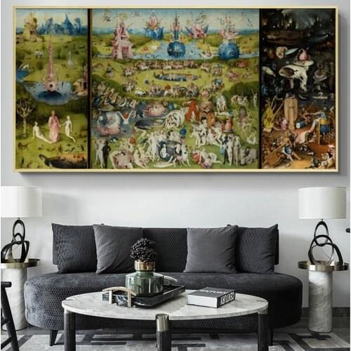 The Garden of Earthly By Hieronymus Bosch Reproductions Canvas Painting Posters Prints Wall Art Picture Cuadros Home Room Decor