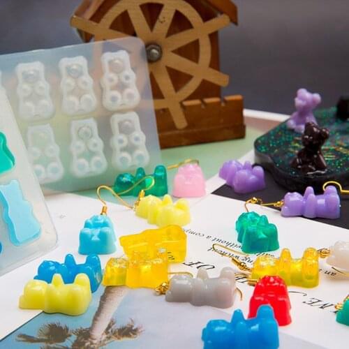 Cute Bear Sugar Silicone Mould Crystal Resin Epoxy Mold Jewelry Pendant Crafts F3MF