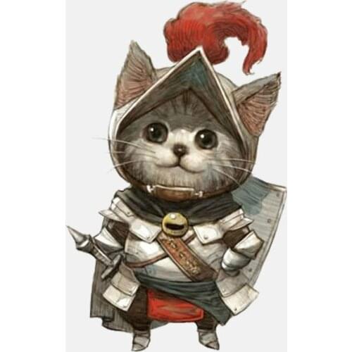 LLY-0923 Personality Lovely Car Sticker Cat Wearing Armor Modeling Decal PVC Cars Motorcycle Waterproof Creativity Decals Decor