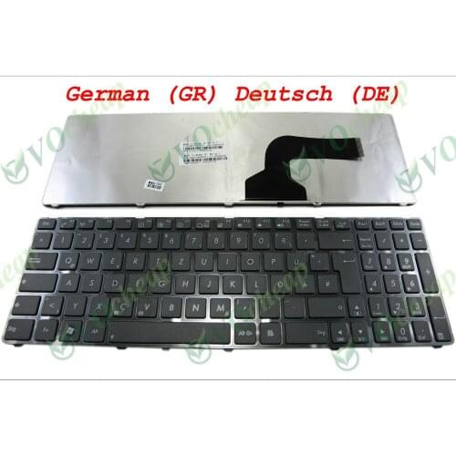 New Notebook Laptop keyboard for Asus G60 K52 U50 UX50 X61 G60J G60V G60JX G60VX Black German GR Deutsch with Frame - V111462AK