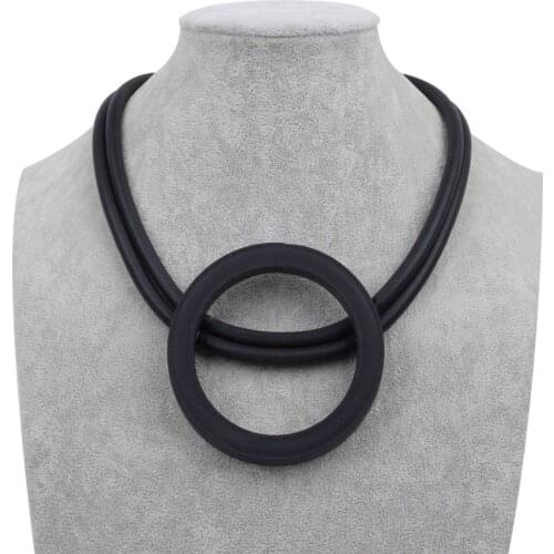 YD&YDBZ New Big Circle Choker Necklace For Women Gothic Style Thick Flat Link Rubber Sweater Chain Classic Jewelry Accessories