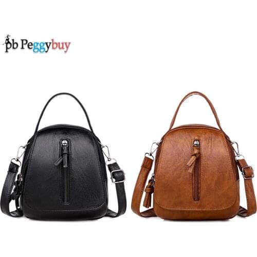Pure Color Women Shoulder Shopping Bags Leisure Multi Layers Coin Crossbody Flap Coin Bags Ladies PU Leather Handbags