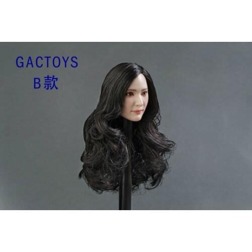 Custom Head Sculpt 1/6 Phicen TBLeague Kumik GAC Female Asian Black Hair Pale Color Head Sculpt Toys