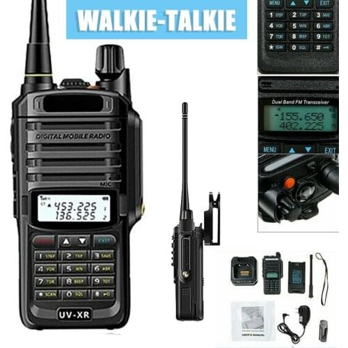 15W UV-9R Plus Handheld Walkie Talkie 128CH VHF/UHF Two Way Dual Display Radio for Security Guard Supermarket Rremote Intercom