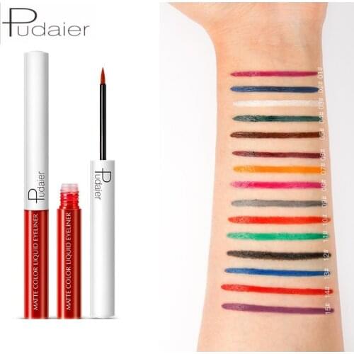 Pudaier 15 Color Multicolor Long Lasting Waterproof Liquid Eyeliner Pencils Matte Eye Liner Makeup Pen Pigment Eye Pencil TSLM2