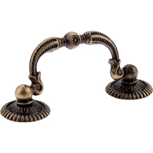Retro Handle Vintage Antique Bronze Pull 90*42mm Knob Cupboard Door Kitchen Cabinet Drawer Wooden Jewelry Box Europe Style screw