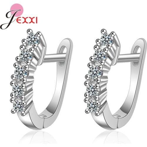 New Arrival Fashion Jewelry Accessory 925 Sterling Silver Shiny Cubic Zirconia Earring Hoops For Women Girls Wedding Party