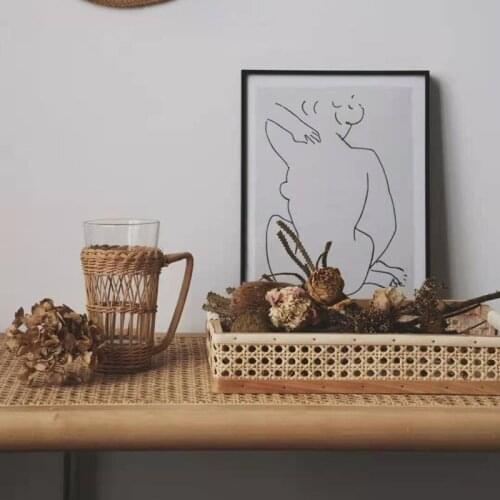 Glass Water Cups Coffee Cup Hand Made Rattan For Home Glasses Drinks Mugs Gifts For Family And Friends Mug For Tea