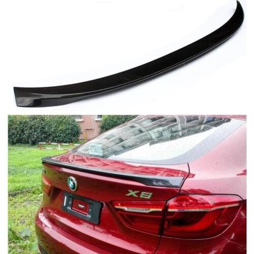 High Quality AC STYLE REAL CARBON FIBER REAR WING TRUNK LIP SPOILER FOR FORD BMW X6 F16 2015 2016 2017 2018