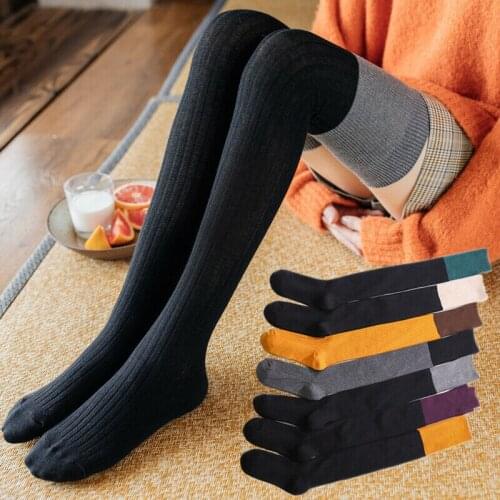 2020 Women Girls Knitted Matching Thigh High Stockings Over Knee Socks College Style Japanese Ins