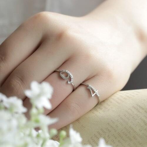 Womens Fashion 0-9 Number Rings Girl Crystal Jewelry Stainless Steel Stackable Birth Date Year Couple Ring Best Friend Gifts