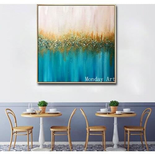 2 Panels Gold Oil Painting Handmade Canvas painting home decorative wall pictures Wall Art Modern picture Living Room Decoration