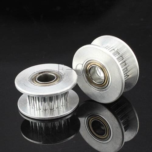 1pcs GT2 20 Teeth 3mm/4mm/5mm Bore 6.5mm width Aluminum Timing Belt Idler Pulley With Bearing for 3D Printer