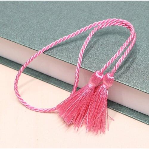 10Pcs 54cm Long Rope Two-end Tassels Fringe DIY Crafts Home Textile Curtain Garments Decor Silk Cord Rope Tape Tieback Tassels