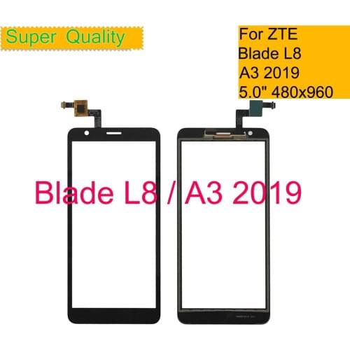 10Pcs/Lot For ZTE Blade L8 Touch Screen Digitizer Front Outer Glass Sensor A3 2019 Touch Panel LCD Glass Lens Replacement