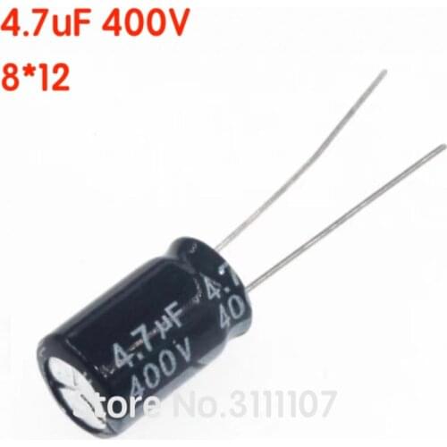 20PCS/LOT 4.7uF 400V 8*12 Aluminum electrolytic capacitor Electrolytic Capacitor 400v 4.7uf
