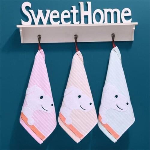 3pcs /lots High Quanlity Hand Towel 100% Cotton Baby Towel Soft Kids Face Towel 26*26cm Dog Printing Kitchen Dishcloth Dish