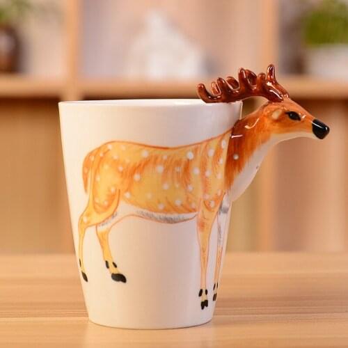 3D Ceramics Animal Coffee Cup Milk Cappuccino Latte Mug Cartoon Pattern Household Office Teacup Cold Drink Mug Children Gift