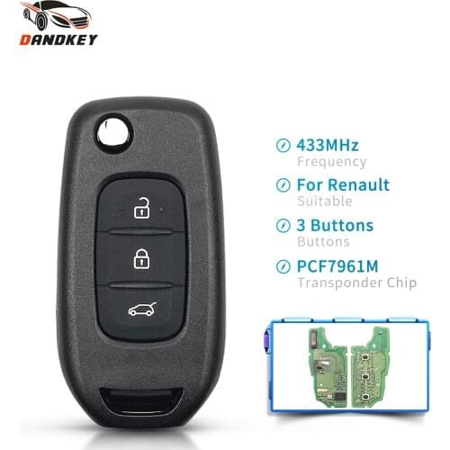 Dandkey 5pcs Remote Car Key For Renault Symbol Trafic Kadjar Captur Megane 3 Symbol 433MHz Hu138te VAC102 PCF7961M
