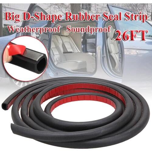 8 Meter Big D Type Filler Adhesive Car Rubber Seal Sound Insulation Waterproof Anti Dust Car Door Seal Strip For BMW For Mazda