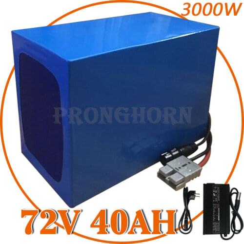 72V Battery 72V 20Ah 25Ah 30Ah 35Ah 40Ah Lithium Scooter Battery for 72V 2000W 2500W 3000W Electric Bike Motor + 84V 5A Charger