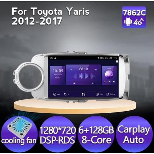 Android 11 6GB RAM 128GB ROM GPS Player Car Multimedia Radio For Toyota Yaris Vios 2012-2017 support carplay DSP 4G LTE 2 Din